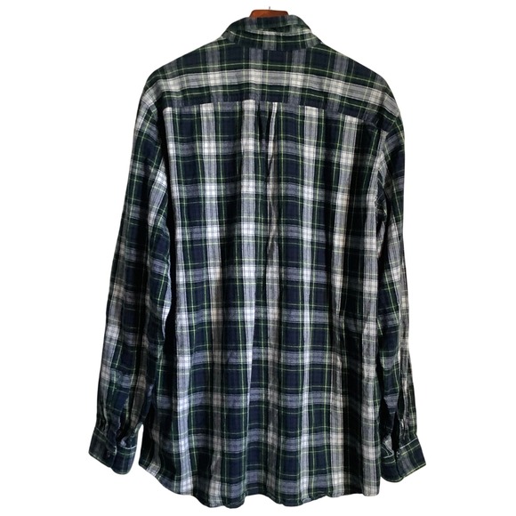 LLBean Traditional Fit Flannel Shirt XXLTall Plaid Long Sleeve Cotton - Picture 3 of 11